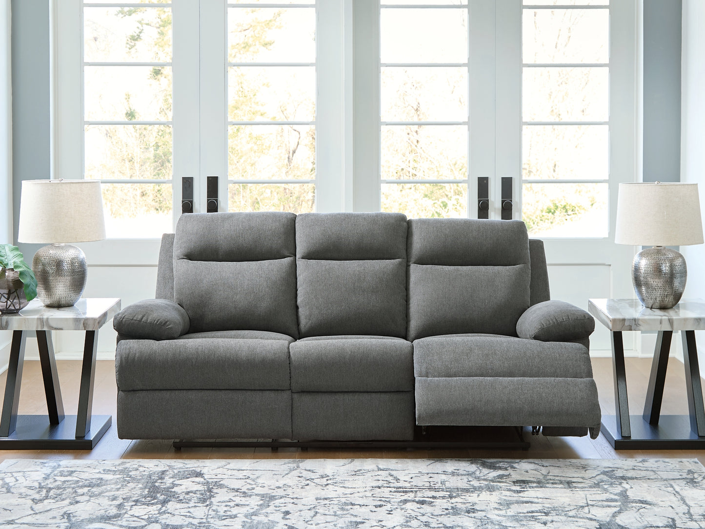 Side-Swipe REC Sofa w/Drop Down Table