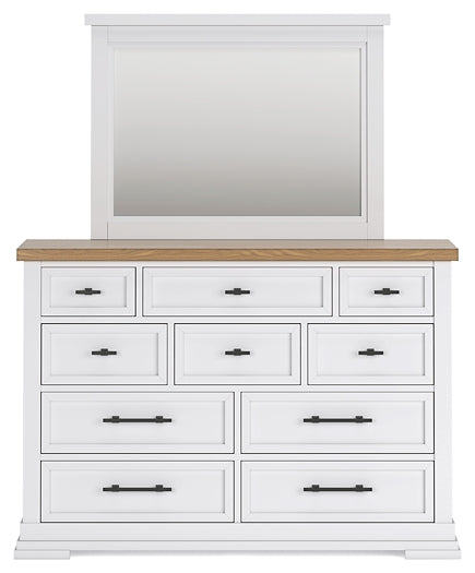 Ashbryn California King Panel Storage Bed with Mirrored Dresser, Chest and Nightstand