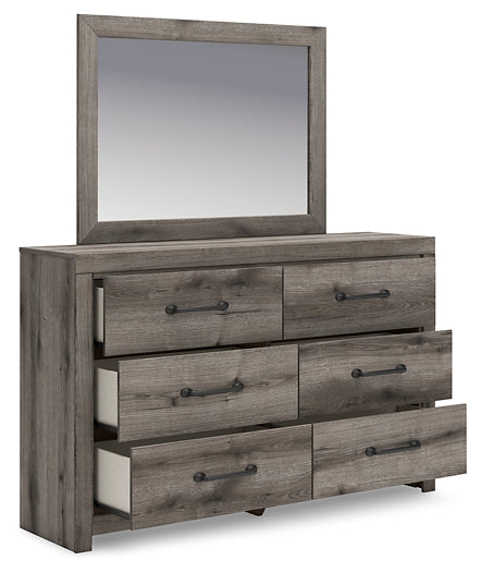 Graystorm Twin Panel Storage Bed with Mirrored Dresser and Chest