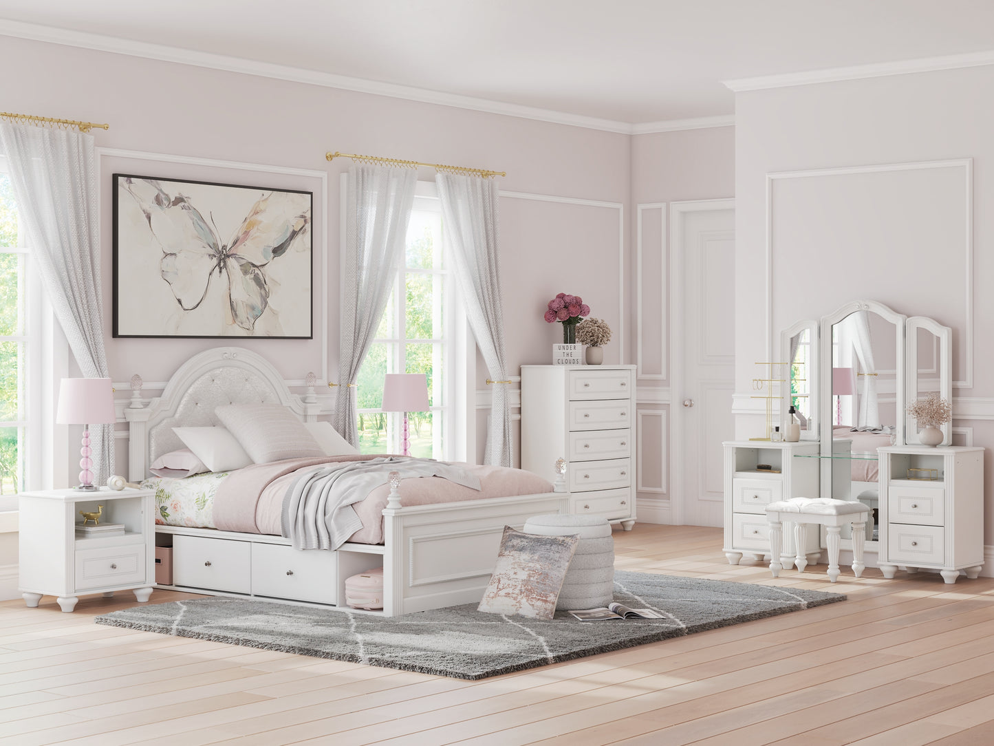 Kozlani Twin Upholstered Panel Bed
