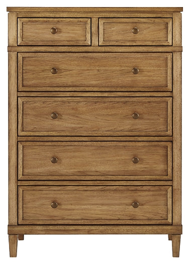 Sharlance King Upholstered Panel Bed with Mirrored Dresser, Chest and Nightstand