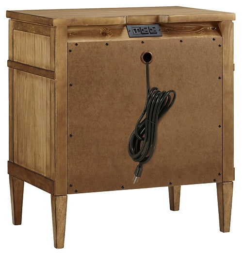 Sharlance King Upholstered Panel Bed with Mirrored Dresser, Chest and Nightstand