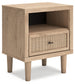 Cielden Full Upholstered Panel Bed with Mirrored Dresser and Nightstand