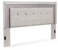 Zyniden King Upholstered Panel Headboard with Mirrored Dresser