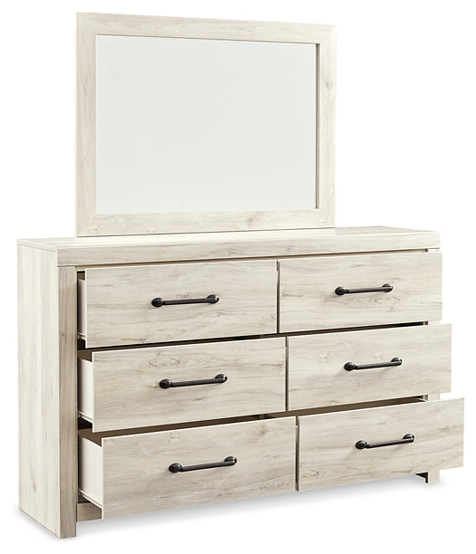 Cambeck Full Panel Bed with Mirrored Dresser and Nightstand
