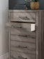 Graystorm Full Panel Bed with Storage with Mirrored Dresser, Chest and Nightstand