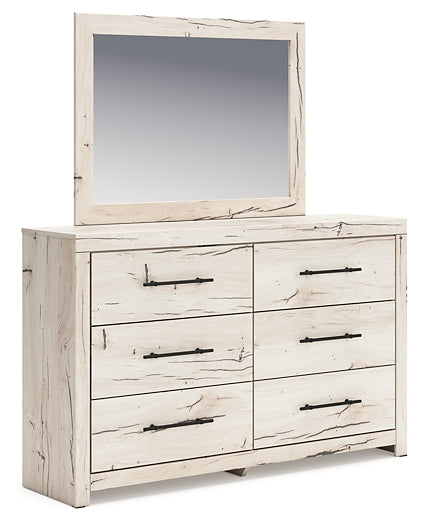 Lawroy Full Panel Headboard with Mirrored Dresser and Nightstand