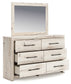 Lawroy King Panel Bed with Mirrored Dresser and Chest