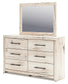 Lawroy Twin Panel Headboard with Mirrored Dresser and Chest