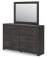 Hollivern Twin Panel Bed with Mirrored Dresser and Nightstand