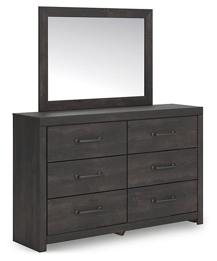 Hollivern Full Panel Bed with Storage with Mirrored Dresser and Nightstand