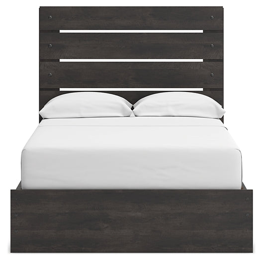 Hollivern Full Panel Bed with Storage with Mirrored Dresser and Nightstand
