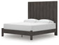King Panel Bed with Mirrored Dresser and Nightstand