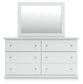 Bostwick Shoals Twin Panel Bed with Mirrored Dresser and Chest