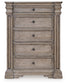 Blairhurst King Panel Bed with Mirrored Dresser and Chest
