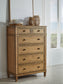 Sharlance Queen Upholstered Panel Bed with Mirrored Dresser and Chest