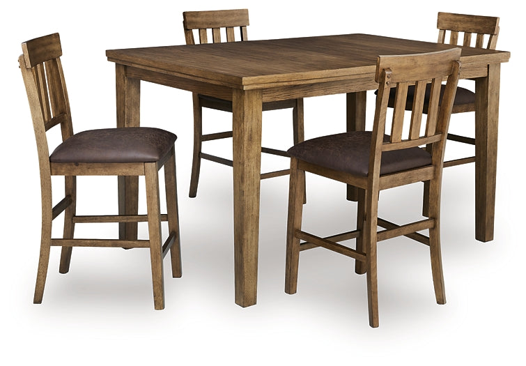 Urbinforte Counter Height Dining Table and 4 Barstools